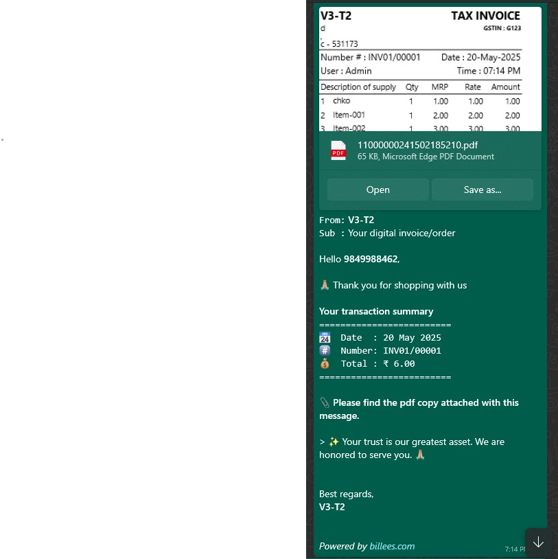 WhatsApp Messaging Screenshot